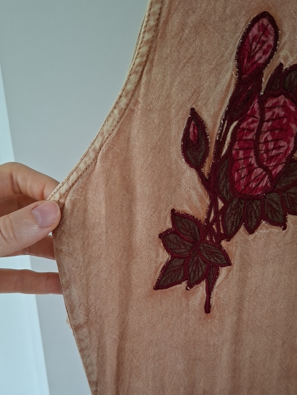 Vintage 90's Mustard Yellow Flowy Floral Tassel-detail Rayon Maxi Dress (Size M) - Picture 3 of 8